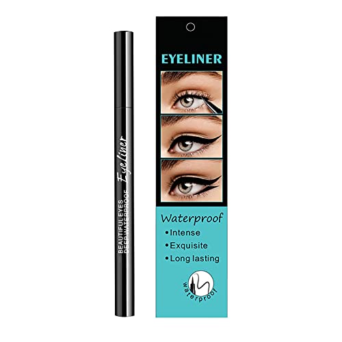 Dünner schwarzer flüssiger Eyeliner, wasserdichter, langlebiger Eyeliner, wasserdichter -Flecken-Eyeliner, schnell trocknender Eyeliner für Frauen, 1,5 ml Eyeliner Glitzer Flüssig (black, One Size) von IUNSER