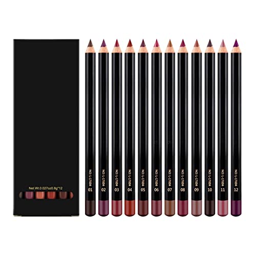 Easy Lipstick Pencil Color To 12 Lip Pencil Lip Liner Velvet Liner Lip Lose Pencil Color Waterproofs Pencil Lippenstifte Set (Multicolor, One Size) von IUNSER