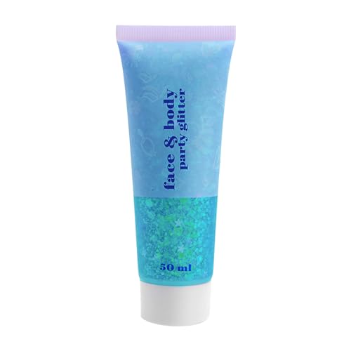 Glitzergel Merman Scale Gesicht Körper Lippe Glitzer Lidschatten Bühnen-Make-up 50 ml Farbenfrohe Damen (D, One Size) von IUNSER