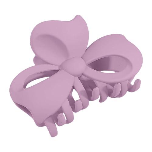 Haarspange mit Fliege für Damen, gefrostet, einfache Haarspange mit Clip-Rückseite, Premium-Haar-Accessoires Haarspange Maus (Purple, One Size) von IUNSER
