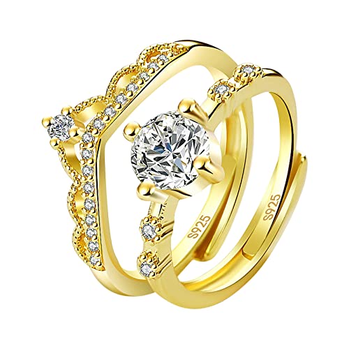 IUNSER Wind Erkältung weibliche Mode Luxuslicht Diamantring Persönlichkeit Verstellbarer Fingerring Ringe Für Schnullerketten (Gold, One Size) von IUNSER