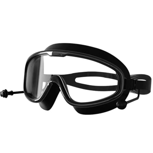 Kinder Schwimmbrille, Taucherbrille Kinder Wasserdicht Antibeschlag UVSchutz Swimming Goggles klare Sicht SchnorchelmaskeTauchermaske Schnorchel für 3-16 Jahre Mädchen and Jungen (Black, One Size) von IUNSER