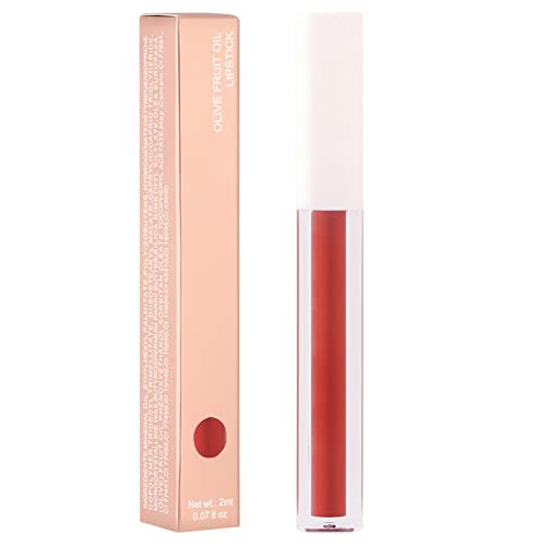 Lippenstift Olive Shine Moisturizing Moisturizing Non Stick Lip Makeup Dauerhafter wasserdichter tragbarer Lippenstift für Mädchen Damen Wasserfester Lippenstift Hautfarben (B, One Size) von IUNSER