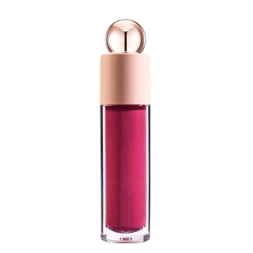 Sparkling Lip Gloss Feuchtigkeitsspendender, fein funkelnder Lip Glaze Samt-Lippenstift Lippenstift Mit Blumen Drin (D, 9.4x2.1cm) von IUNSER