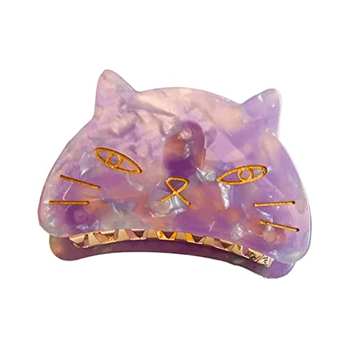 Süße Katzenhaare, lustige Haarspangen, Clip-Haarspangen, süße Katzen-Haarspangen für Damen, Haarspangen mit französischem Leopardenmuster Haarclip (Purple, One Size) von IUNSER