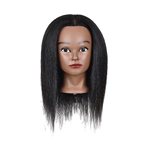 Trainingskopf für Friseure, Kosmetik, Schaufensterpuppe, Übungspuppenkopf für Übungsfrisuren, Übungskopf, Haar- und Klemmhalter Anime Perücke Mädchen (Black, One Size) von IUNSER