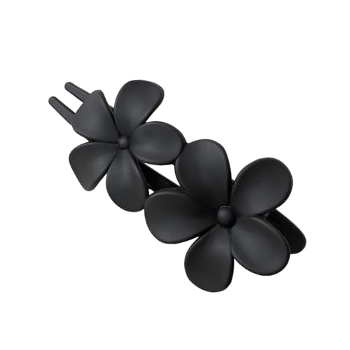 Vintage-Stil, Blumen-Entenschnabel-Clip, Haarspange, koreanischer All-Clip-Haarschmuck Haarspange Klein Mädchen (Black, One Size) von IUNSER