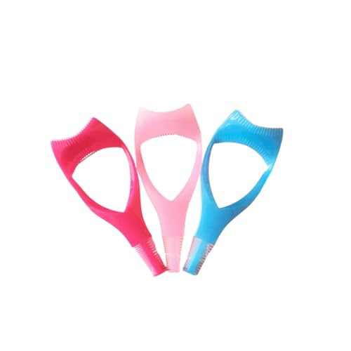 Wimpernpinsel-Werkzeug, 3-teilig, Make-up-Kosmetik-Wimpernwerkzeug, oberer und unterer Wimpern-Mascara-Schutz-Applikator, für Frauen und Mädchen (Rosa + Blau + Pink) Nagelknipser (Pink, One Size) von IUNSER