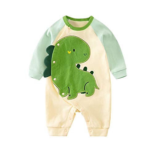 IURNXB Neuge borenes Baby Mädchen Männlich Spielanzug Kleines Kleinkind Nette Druck Sommer Lange Hülsen Overall Kleidung (Grün, 12-24 Monate) von IURNXB