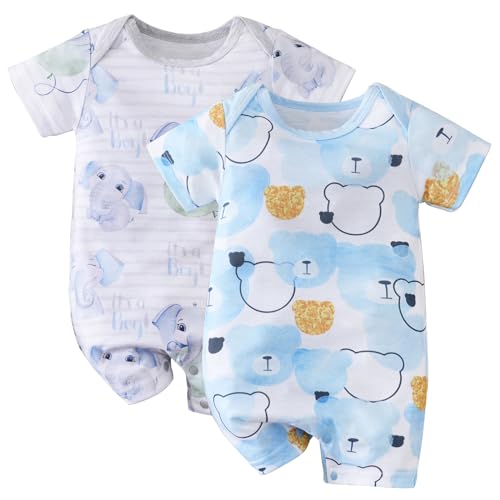 IURNXB Strampler Für Babys Mädchen Jungen 2-Teilig Niedlicher Säuglingsoverall Hautfreundliche Kleidung Atmungsaktiv von IURNXB