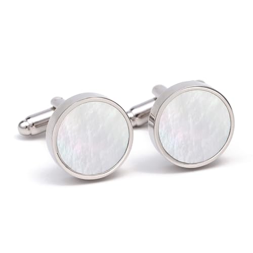 Herren Manschettenknöpfe Luxe Französisch Einfach Muschel Rund Hochzeit Geschäft Geschenk Hemden Accessoires Eleganz Stilvolle Design Passend für Alle Anlässe von IUSOT
