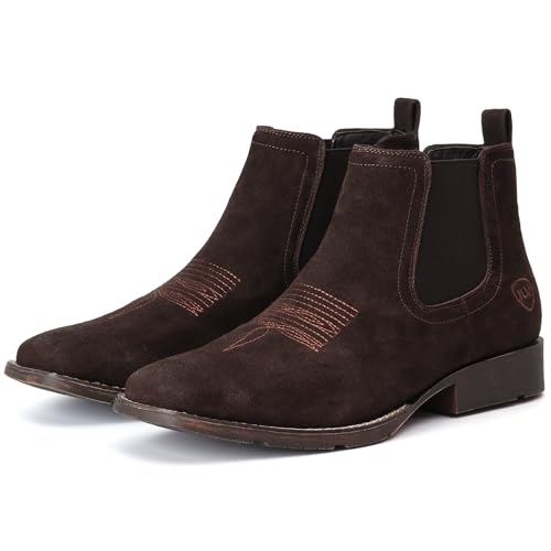 IUV Chelsea-Stiefel aus echtem Rindsleder, für Herren, Westernstiefel, lässiges Kleid, Schlupfschuh, Khaki, 39.5 EU IUV Chelsea-Stiefel aus echtem Rindsleder, für Herren, Westernstiefel, lässiges Kleid, Schlupfschuh, Khaki, 39.5 EU von IUV