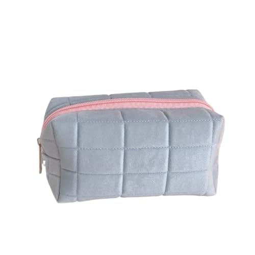 Große Kapazität Damen Plüsch Geldbörse Make-up Tasche Federmäppchen Süße Aufbewahrungstasche for Studenten Weicher multifunktionaler Kosmetiktaschen-Organizer für Mädchen Frauen(Blue) von IUVYTA