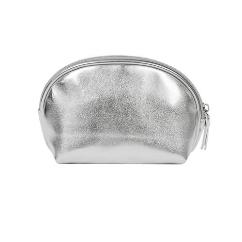 Modische Premium-Kosmetiktasche, Kleine Tragbare Kosmetiktasche for Damen für Mädchen Frauen(Silver Shell Bag) von IUVYTA