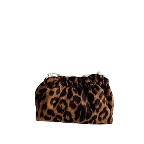 Mode Frauen Perle Reißverschluss Make-Up Tasche Große Kapazität Kulturbeutel Reise Organizer Tasche Damen Leopard Gedruckt Make-Up Taschen Geschenk für Mädchen Frauen(L 20 * 10 * 10CM) von IUVYTA