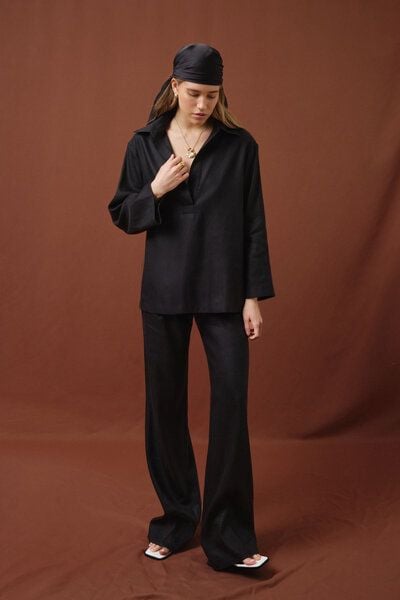 IVA RYCH Hose mit Falten aus Leinen I Deadstock von IVA RYCH