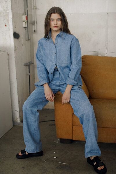 IVA RYCH Jeanshemd mit Druckköpfen I Deadstock von IVA RYCH