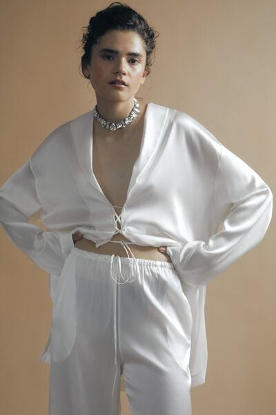 IVA RYCH Weite Hose in Pyjama-Stil I Deadstock von IVA RYCH