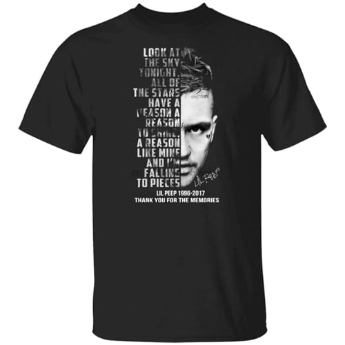 IVELLDAY Lil-Peep-Remember-1996-Thonk-You-for-The-Memories-Signoture-T-shirt-men Black M von IVELLDAY