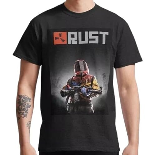 Rust Hazmat Soldier with AK Design T-Shirt - Rust Merch, Tshirt, Game, Desk mat Black XXL von IVELLDAY