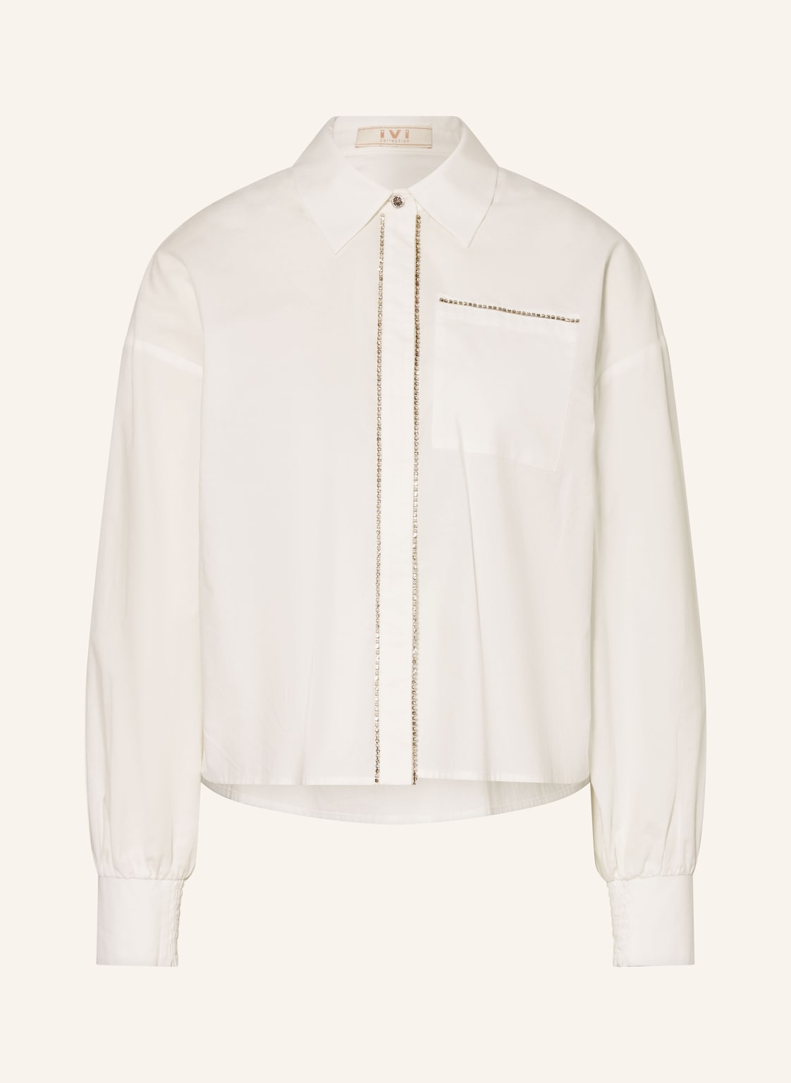 Ivi Collection Hemdbluse Mit Schmucksteinen weiss von IVI collection