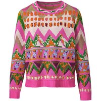 Jacquard-Pullover aus reiner Bio-Merinowolle, pink-gemustert von IVKO