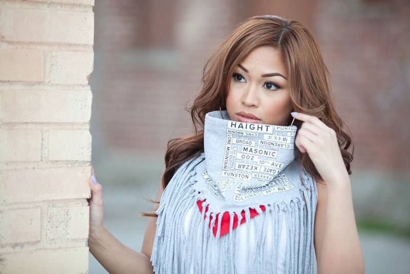 Auf Abstand San Francisco Up-Cycled, T-Shirt, Straßennamen, Fransen, Bandana, Unisex, Schal Auf Abstand San Francisco Up-Cycled, T-Shirt, Straßennamen, Fransen, Bandana, Unisex, Schal von IVLX