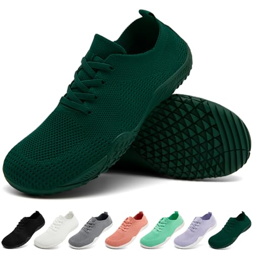 IVQDZL Barfuss Schuhe Damen Sommer Schuhe Sneaker Hausschuhe Turnschuhe Sportschuhe Laufschuhe Stoffschuhe Sport Barefoot Shoes Hallenschuhe Dunkelgrün Größe 38 EU von IVQDZL