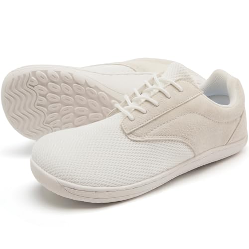 IVQDZL Barfuss Schuhe Damen Sommer Sneaker Barfußschuhe Sportschuhe Laufschuhe Walkingschuhe Atmungsaktiv Leichte rutschfest Minimalistische Weiß 41 EU von IVQDZL