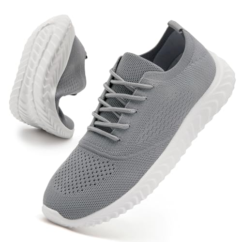 IVQDZL Damen Schuhe Turnschuhe Laufschuhe Hallenschuhe Leichte Sneaker Straßenlaufschuhe Freizeitschuhe Walkingschuhe Joggingschuhe Sportschuhe Grau 43 EU von IVQDZL