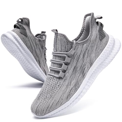 IVQDZL Schuhe Herren Sportschuhe Turnschuhe Slip in Laufschuhe Trainingsschuhe Herrenschuhe Sommer Freizeitschuhe Tennisschuhe Sneaker Hallenschuhe Männer Grau Größe 47 EU von IVQDZL