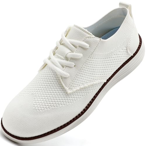 IVQDZL Sneaker Herren Anzugschuhe Sportschuhe Turnschuhe Laufschuhe Trachtenschuhe Elegante Freizeitschuhe Atmungsaktiv Business Oxford Gym Walkingschuhe Joggingschuhe Slipper Herren Weiß EU 48 von IVQDZL