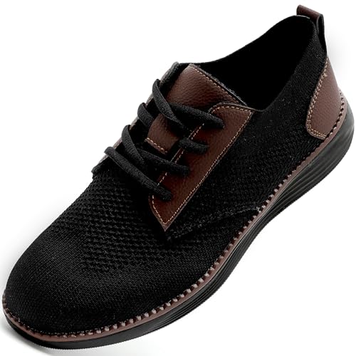 IVQDZL Sneaker Herren Sportschuhe Turnschuhe Laufschuhe Anzugschuhe Business Atmungsaktiv Sommerschuhe Elegante Slip In Oxfords Hochzeit Formale Moderne Gym Herren Schwarz EU 44 von IVQDZL