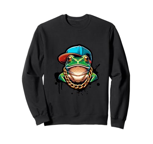 Cooler Frosch, lustiger Frosch, niedlicher grüner Frosch, Grafik, Herren, Damen, Kinder Sweatshirt Cooler Frosch, lustiger Frosch, niedlicher grüner Frosch, Grafik, Herren, Damen, Kinder Sweatshirt von IVRY