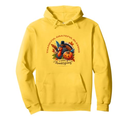 Dankbarer dankbarer gesegneter Truthahn Fröhliches Erntedankfest Herren Kinder Pullover Hoodie von IVRY