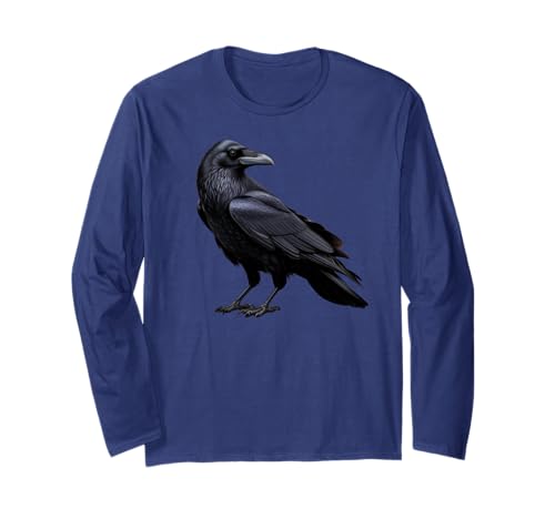 Gothic Raven Enchanted Vintage Crow Halloween Herren Damen Kinder Langarmshirt von IVRY