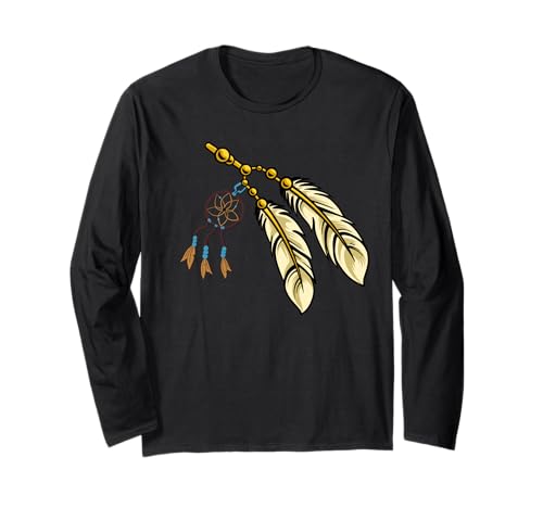 Indianer Indianer Tribal Art Grafik Herren Damen Kinder Langarmshirt von IVRY