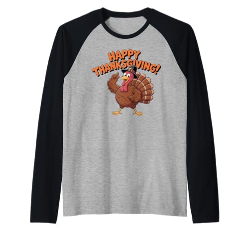 Lustiges Dabbing Truthahn Thanksgiving Day Pilger Jungen Herren Kinder Raglan von IVRY