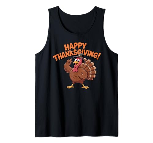Lustiges Dabbing Truthahn Thanksgiving Day Pilger Jungen Herren Kinder Tank Top von IVRY