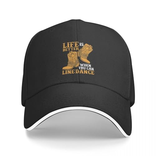 Baseballkappe Hip Hop Sonnenhut Line Dance Das Leben ist Besser wenn Sie Line Dance können Baseballkappe Trucker Cap Boonie Hats Golf Wear Hut Mädchen Männer Geburtstagsgeschenk für Männer Frauen von IVyard