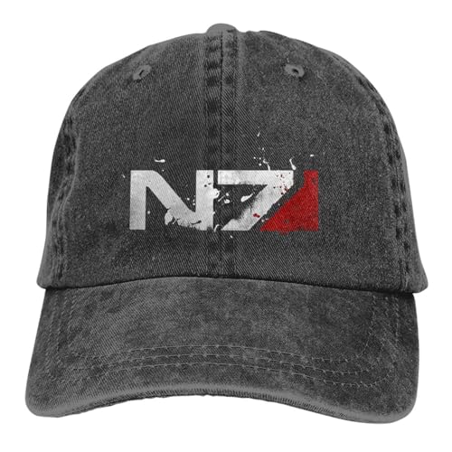 Baseballkappe Hip Hop Sonnenhut Mass Effect Commander Distressed Baseball Cap N7 Hüte für Männer Frauen Schutz Visier Snapback Caps Geburtstagsgeschenk für Männer Frauen von IVyard