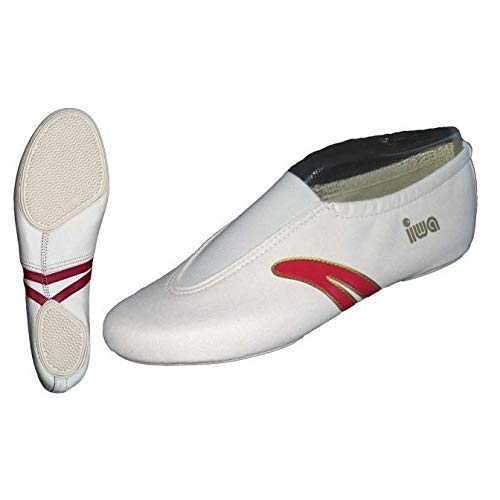 Kunstturnschuhe IWA 502, Creme/rot, 36 von IWA-Gymnastikschuhe