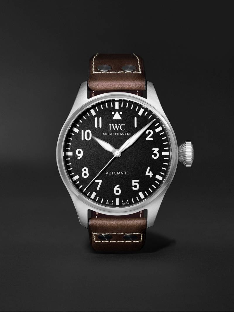 IWC Schaffhausen - Big Pilot's Automatic 43mm Stainless Steel and Leather Watch, Ref. No. IW329301 - Men - Brown von IWC Schaffhausen