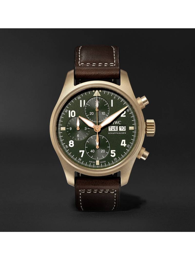 IWC Schaffhausen - Pilot's Spitfire Automatic Chronograph 41mm Bronze and Leather Watch, Ref. No. IW387902 - Men - Green von IWC Schaffhausen