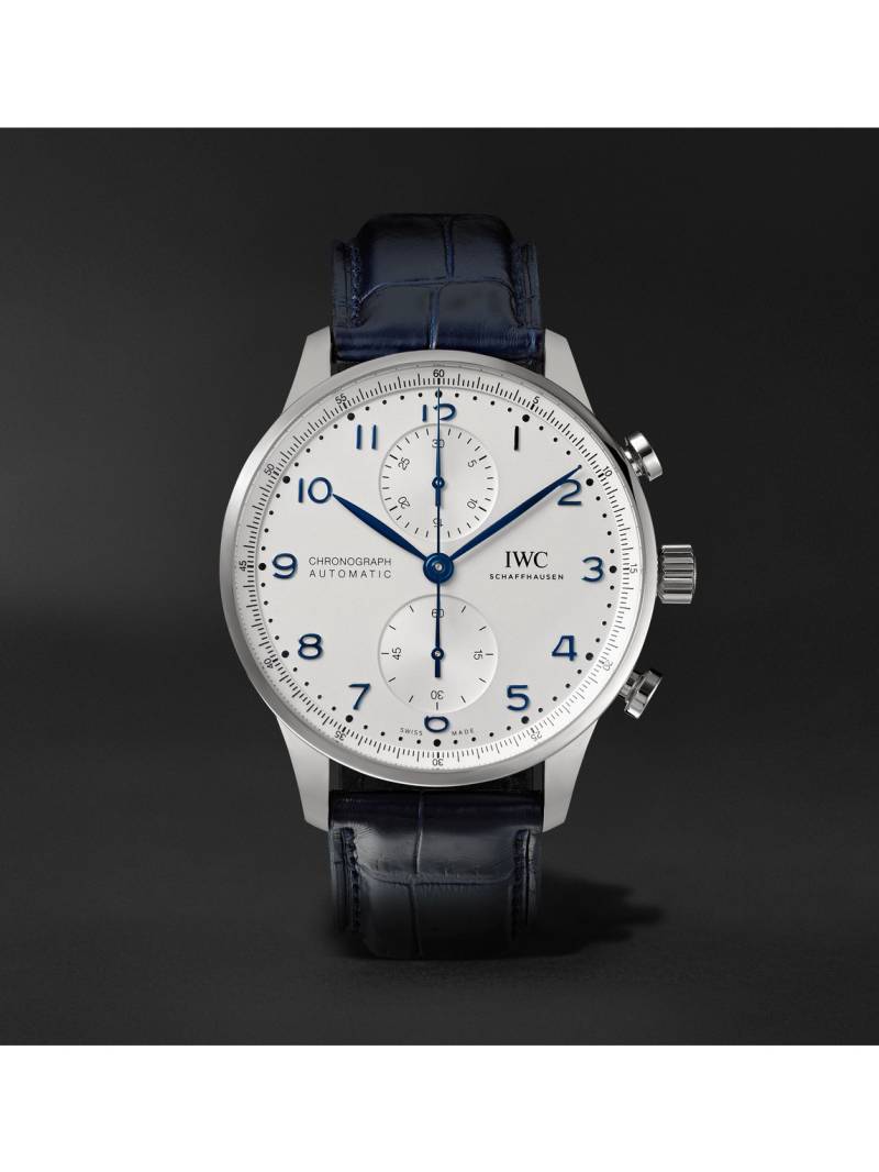 IWC Schaffhausen - Portugieser Automatic Chronograph 41mm Stainless Steel and Alligator Watch, Ref. No. IW371605 - Men - Silver von IWC Schaffhausen