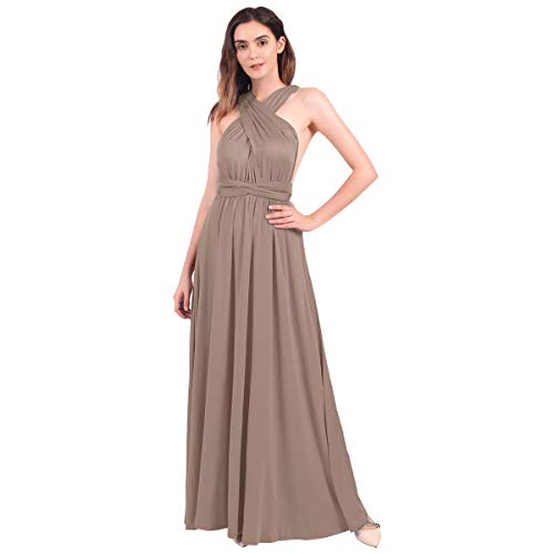 Damen Frauen Multi-tragen Kreuz Halfter Abendkleid Brautjungfer Langes Kleid Multiway-Kleid V-Ausschnitt Rückenfrei Maxikleid Sommerkleider Strandkleid Cocktailkleid Partykleid Nackt 42-44 von IWEMEK