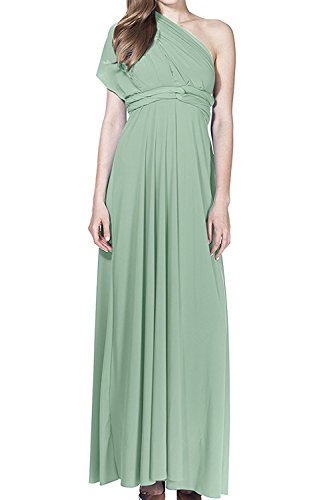 Damen Transformer Abendkleid Multi-Way Wrap Convertible Bodenlang Hochzeit Neckholder Maxikleid Hochzeit Hochzeit Halfter Maxi Kleid Hohe Elastizität, türkis, Mittel von IWEMEK