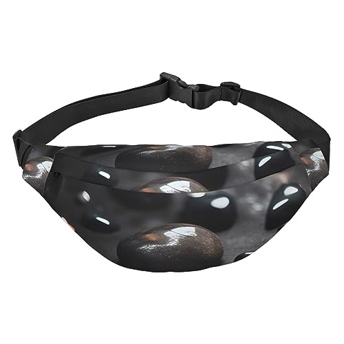 Black Mystery Heart Stone Hüfttasche Leicht und wasserdicht, geeignet für Reisen und den täglichen Gebrauch, modisches Design, für Damen und Herren von IWFNCJNY