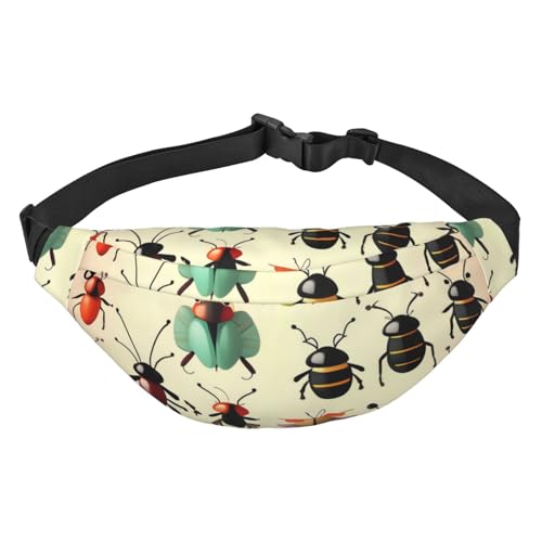 Cartoon Kleine Insekten Hüfttasche Leicht und wasserdicht, geeignet für Reisen und den täglichen Gebrauch, modisches Design, für Männer und Frauen von IWFNCJNY
