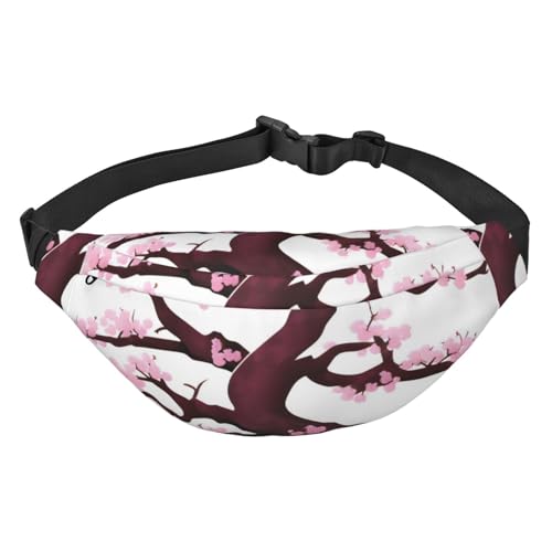 Cherry Blossoms Tree Hüfttasche Leicht und wasserdicht, geeignet für Reisen und den täglichen Gebrauch, modisches Design, für Männer und Frauen von IWFNCJNY